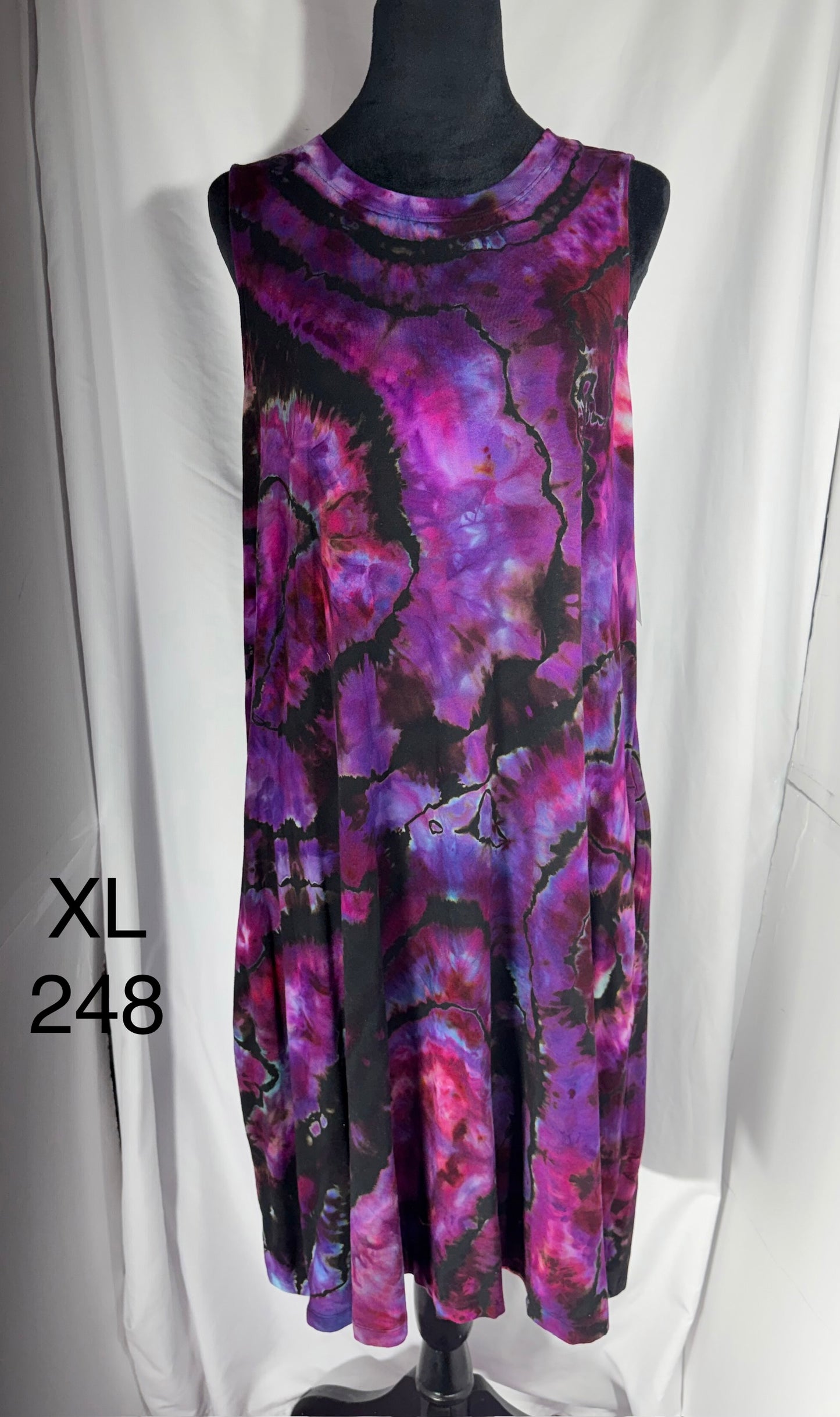 XL Sleeveless Knee Length Dress with Pockets #248