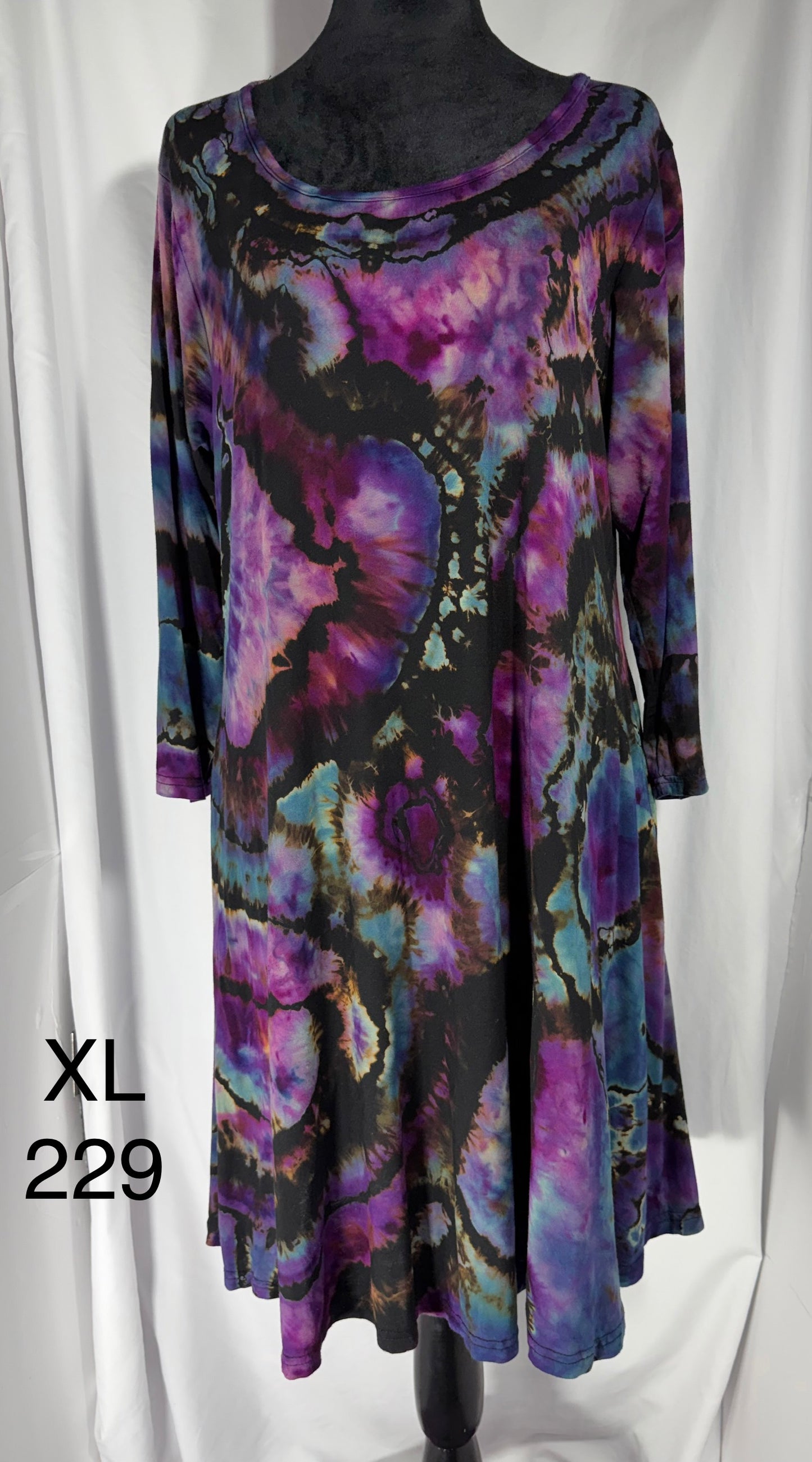 XL 3/4 Sleeve Knee Length Dress with Pockets #229