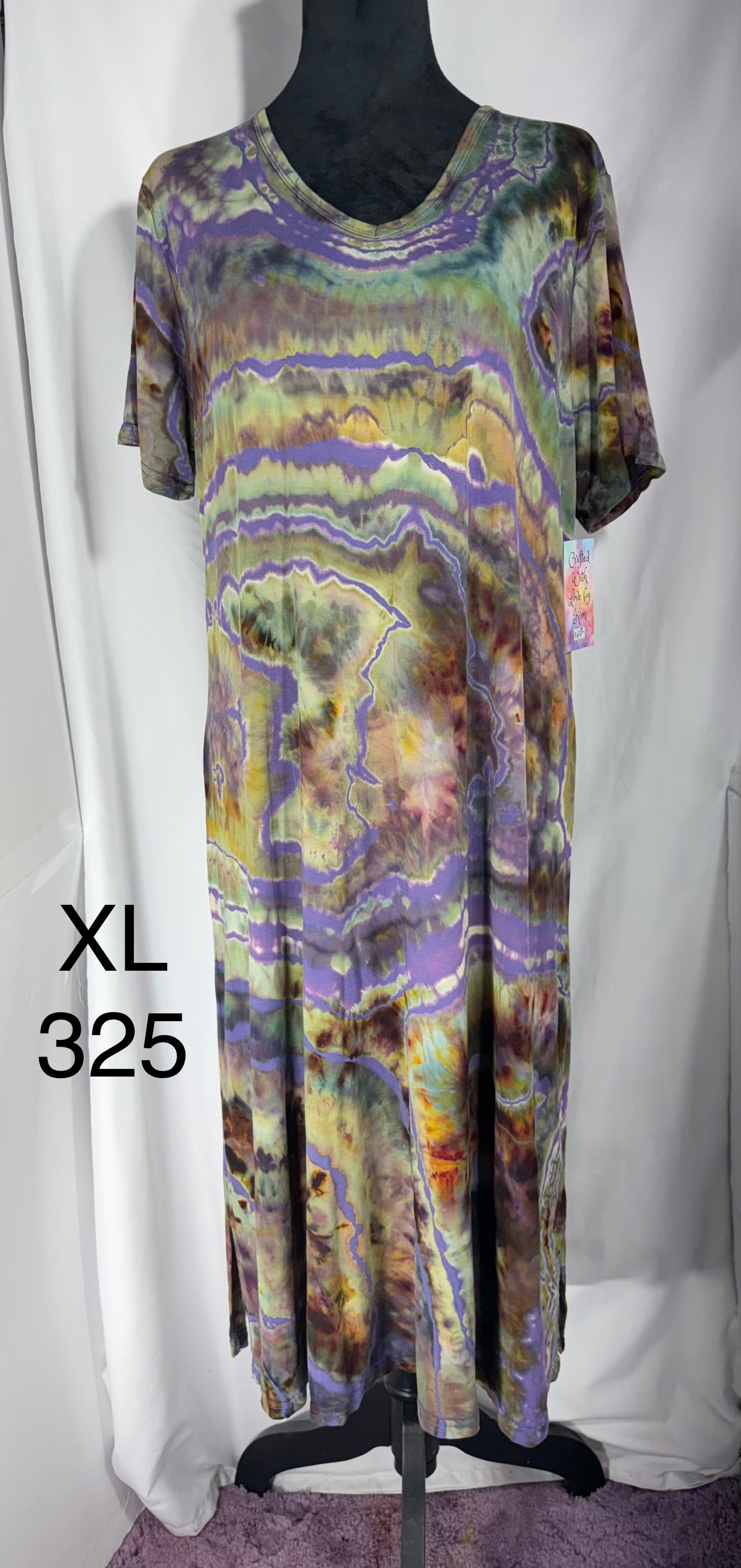 XL Short Sleeve V-Neck Midi Dress #325