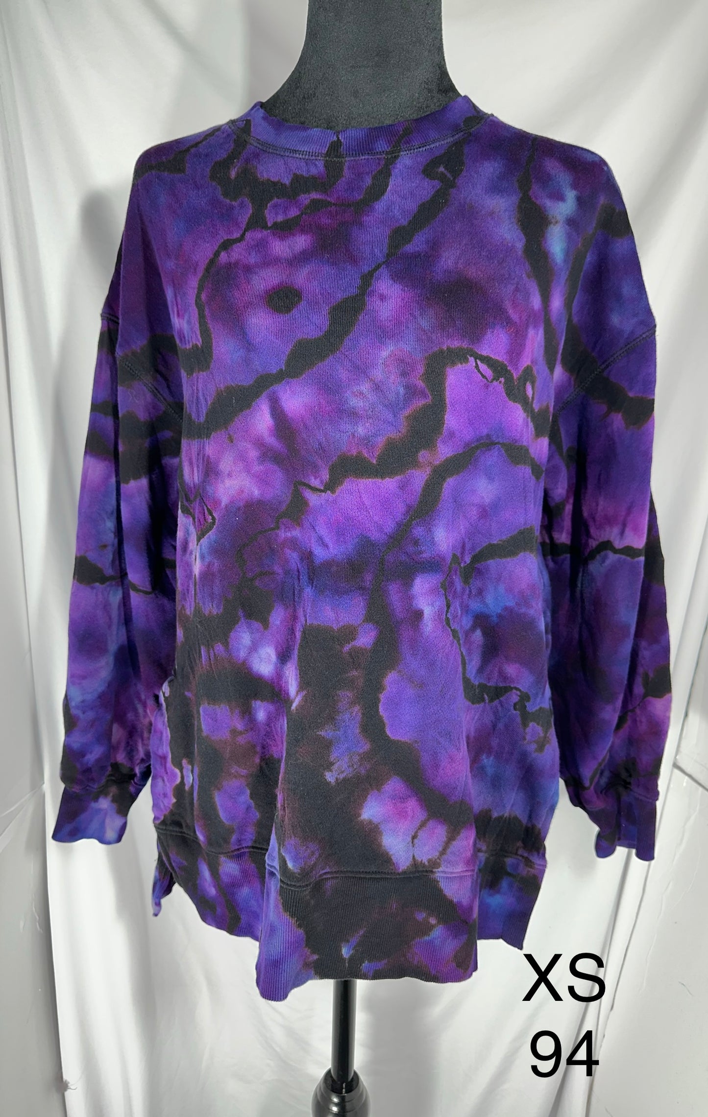 XS Women's Crew Tunic Sweatshirt Splits on sides #94
