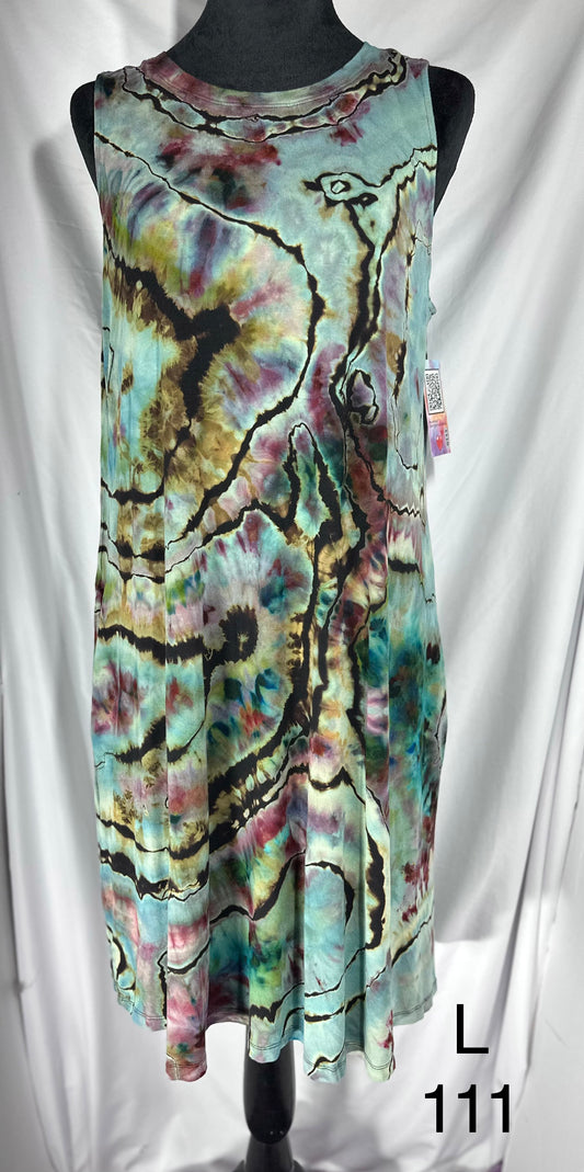L Sleeveless Knee Length Dress with Pockets #111
