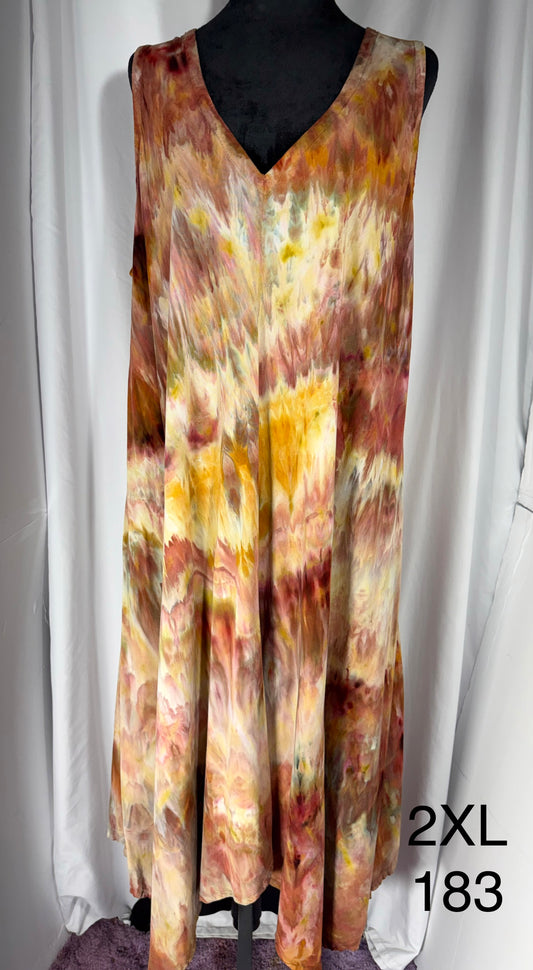 2XL V-neck Sleeveless Handkerchief Bottom Dress #183
