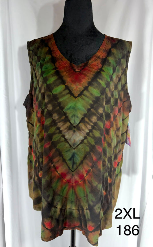 2XL Women's Sleeveless V-neck Top #186