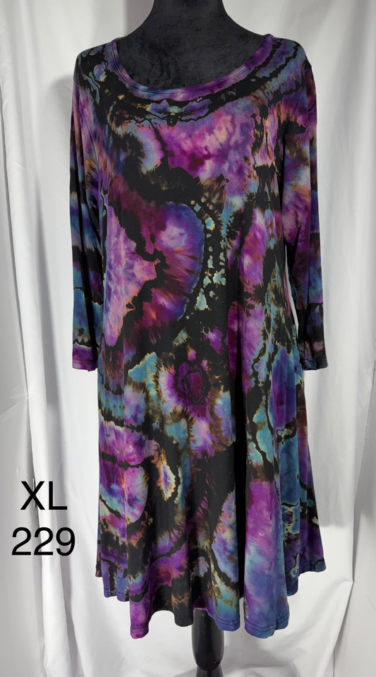XL 3/4 Sleeve Knee Length Dress with Pockets #229