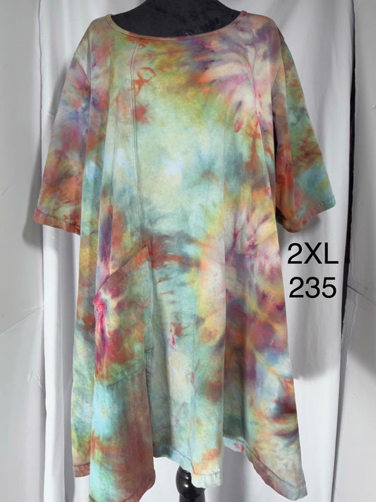 2XL Women's Short Sleeve Tunic with 1 pocket #235