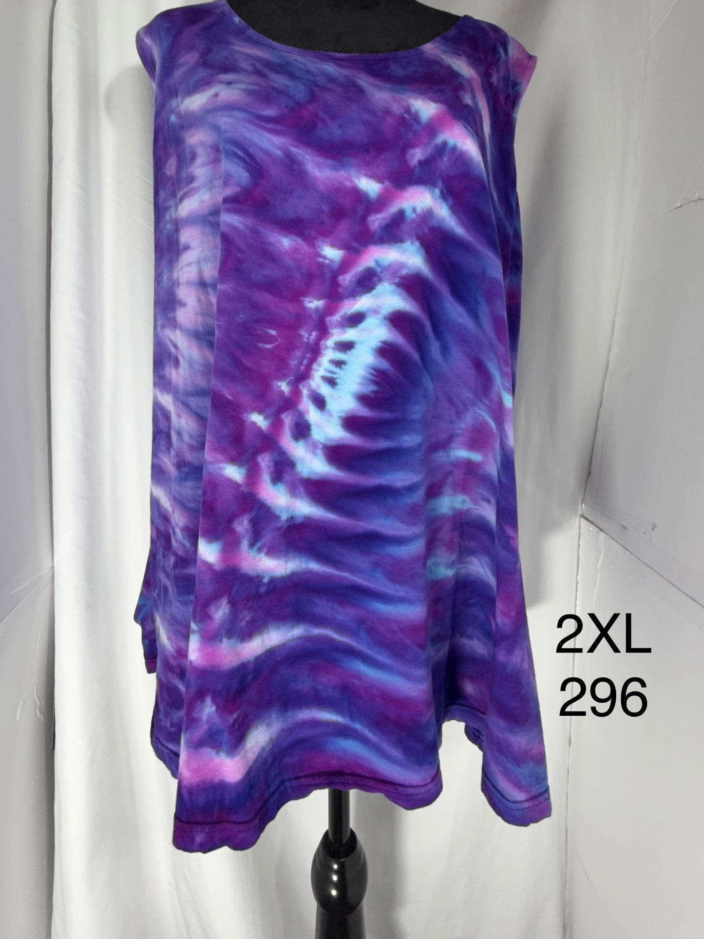 2XL Woman's High Low Sleeveless Tunic Top #296