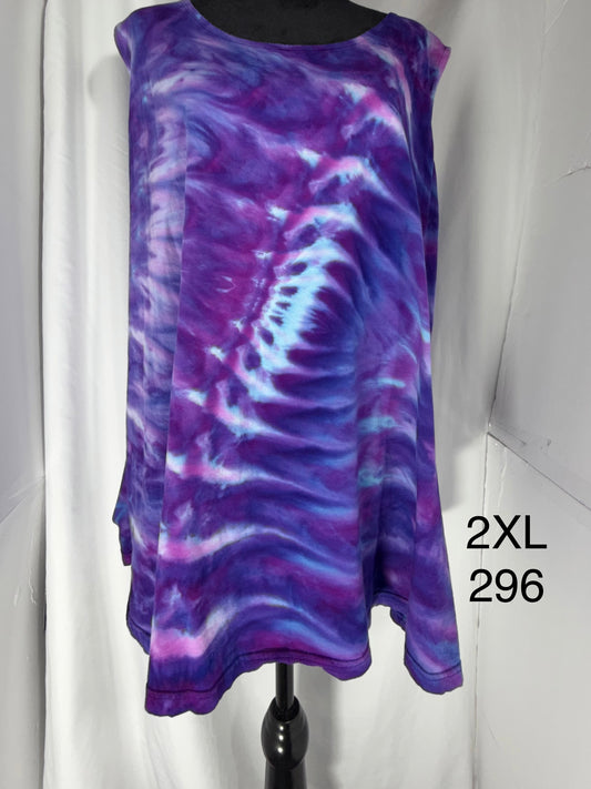 2XL Woman's High Low Sleeveless Tunic Top #296