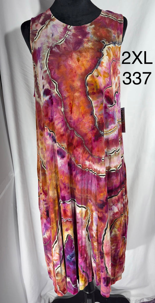2XL Sleeveless Knee Length Flowy Dress #337
